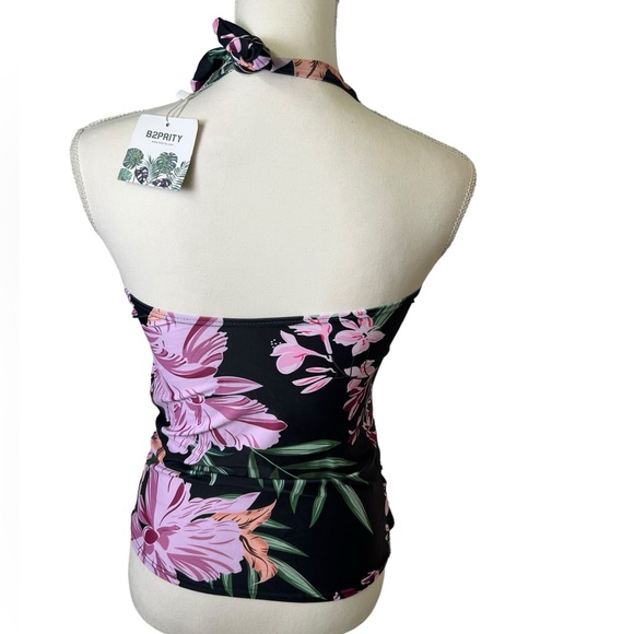 B2PRITY women’s floral halter style modest tankini top size large NWT - Picture 6 of 10